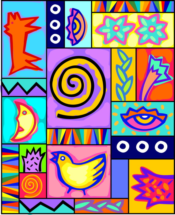Vector Illustration of Tapestry or Quilt Design