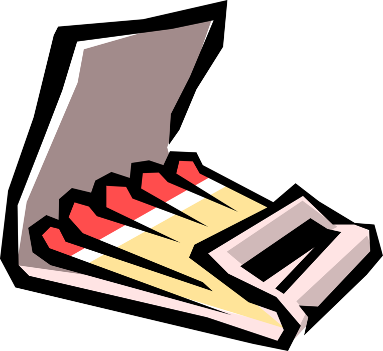 Vector Illustration of Book of Sulphur Matches Match Tool for Starting Fire