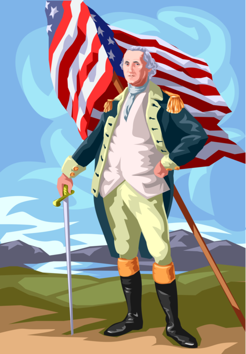 Vector Illustration of George Washington, Founding Father, First President of United States, Commander-in-Chief, POTUS