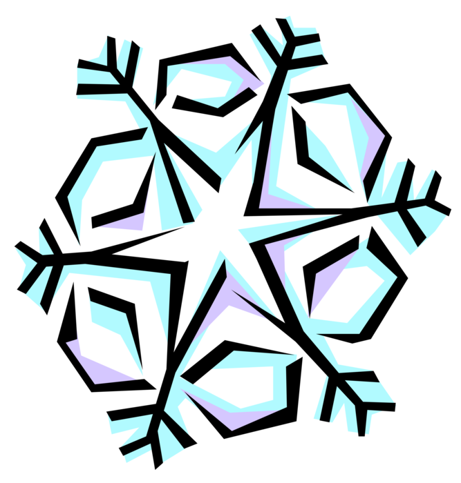 Vector Illustration of Snowflake Ice Crystal Symbol