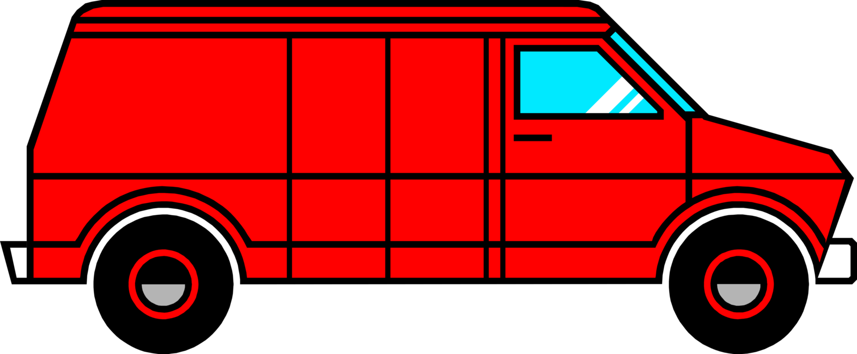 Vector Illustration of Commercial Transport Delivery Van Truck Vehicle