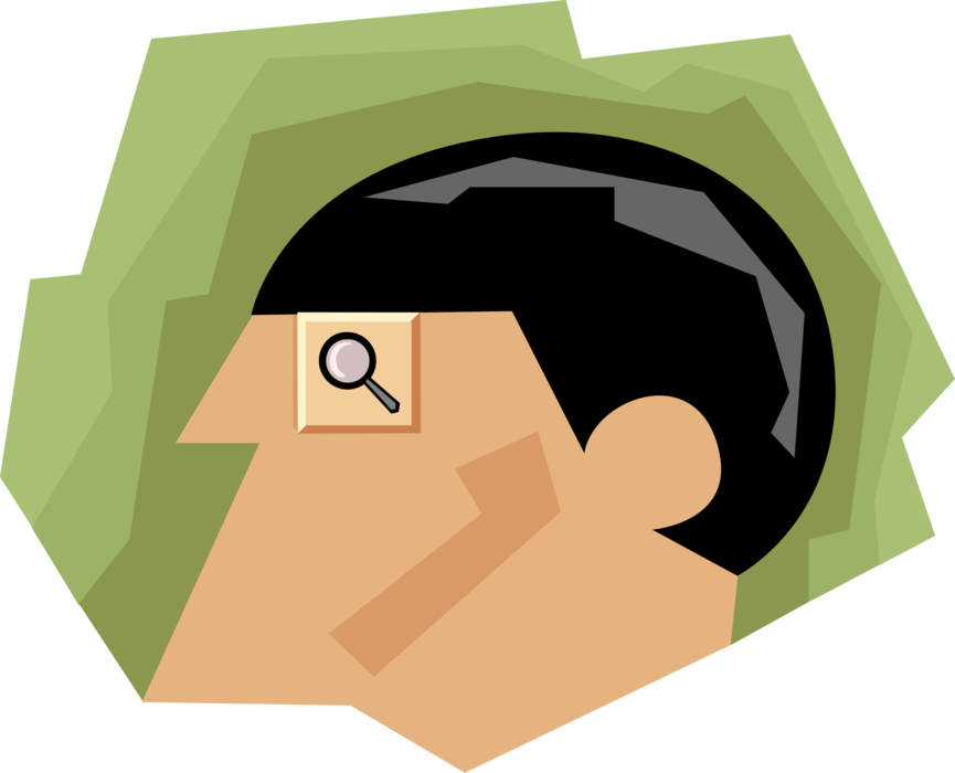 Vector Illustration of Man Has an Investigative Eye