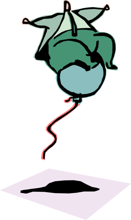 Vector Illustration of Businessman Sitting on Rising Balloon