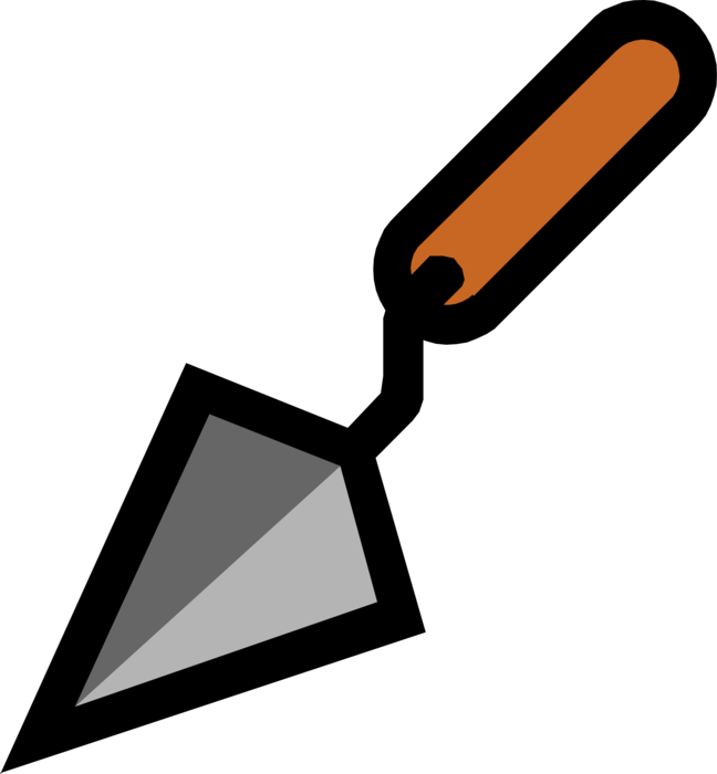 Vector Illustration of Masonry Bricklayer Trowel for Smoothing Material