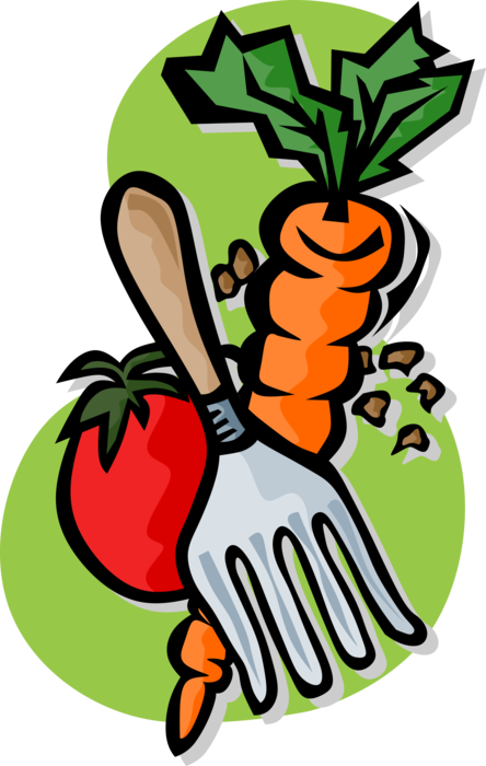 Vector Illustration of Garden Fresh Carrot and Tomato Vegetables