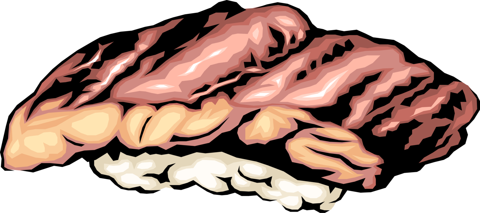 Vector Illustration of Japanese Vinegared Rice Sushi