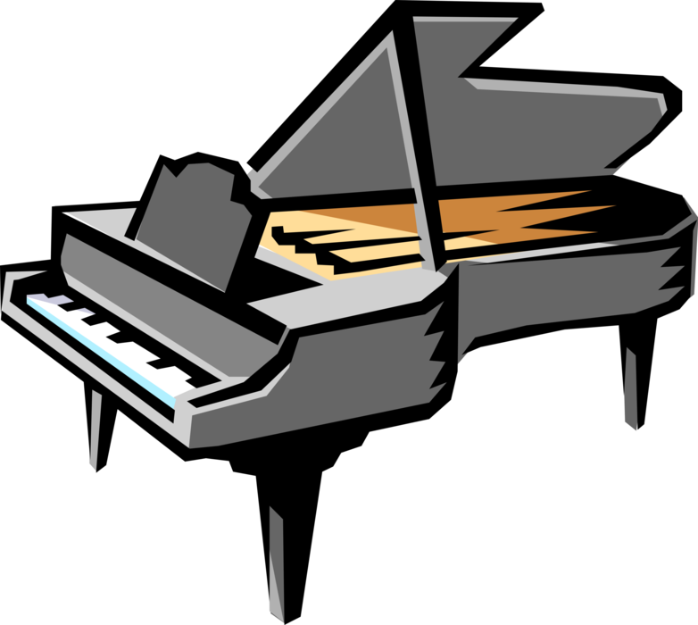 Vector Illustration of Grand Piano Keyboard Musical Instrument