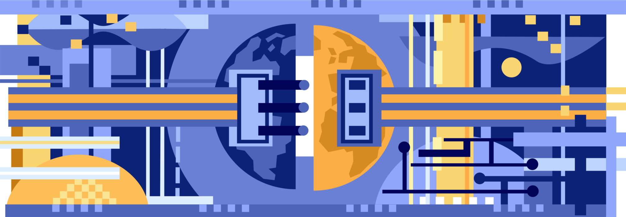 Vector Illustration of Technology Network Connectivity