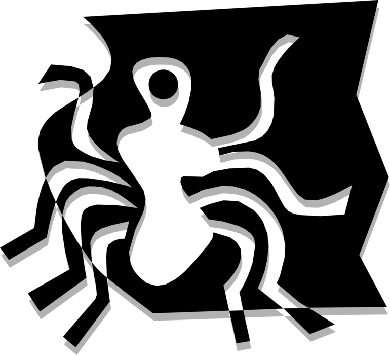 Vector Illustration of Multi-Legged Crawling Bug Insect