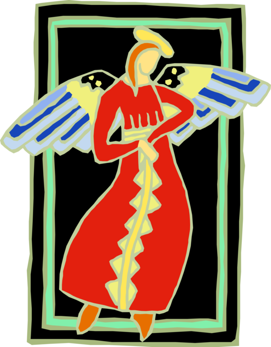Vector Illustration of Spiritual Angel with Wings