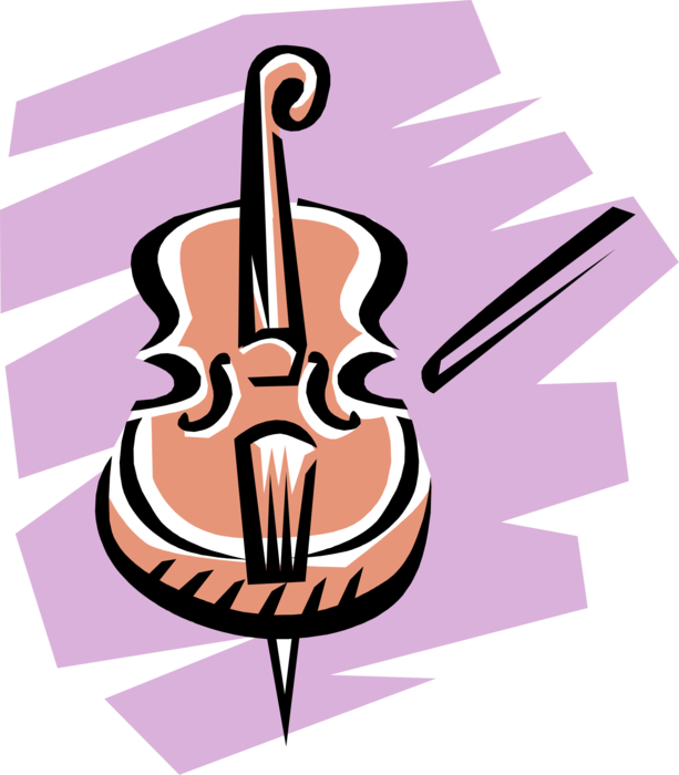 Vector Illustration of Fiddle Violin Stringed Musical Instrument