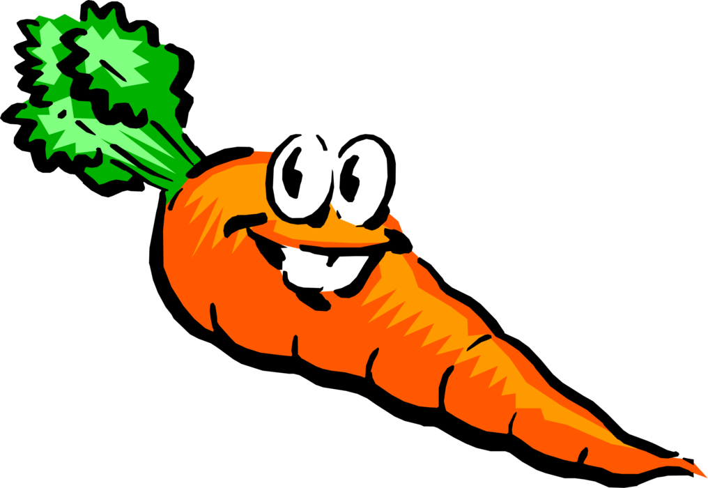 Vector Illustration of Anthropomorphic Garden Vegetable Carrot