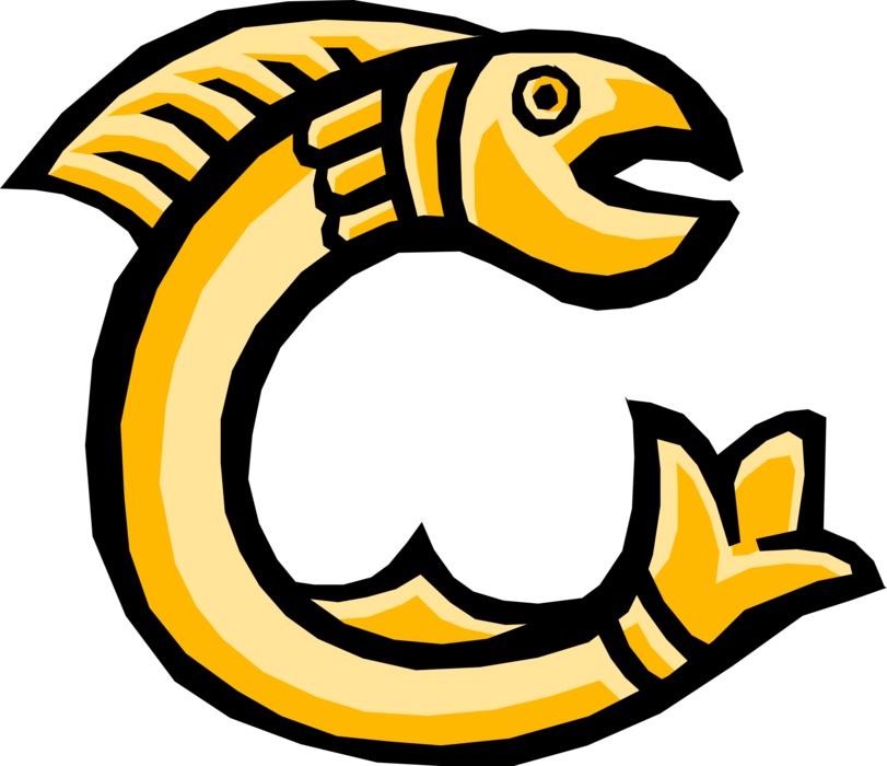 Vector Illustration of Fish Letter "C"