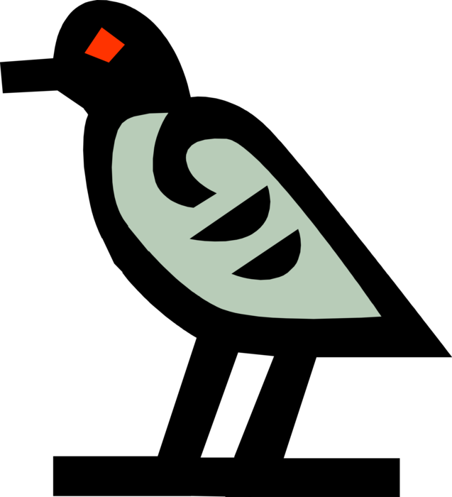 Vector Illustration of Ancient Egyptian Bird Hieroglyphic Symbol