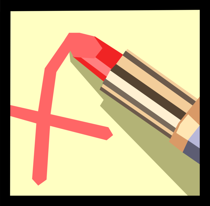 Vector Illustration of Beauty and Cosmetics Makeup Lipstick Marks an "X"