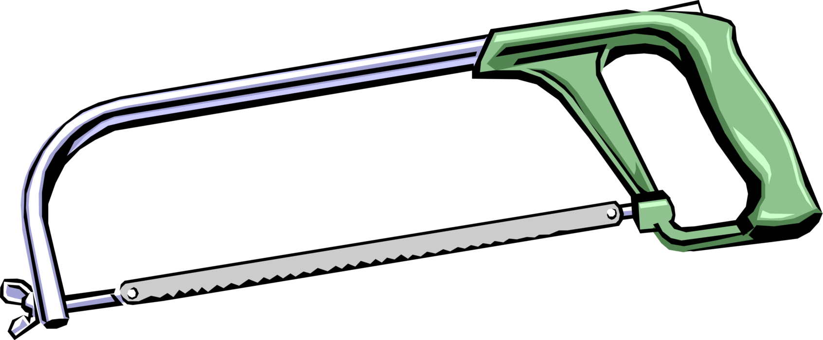 Vector Illustration of Fine-Toothed Metal Cutting Hacksaw Saw Tool