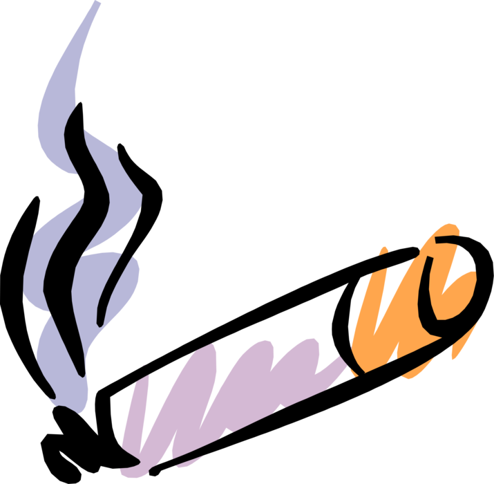 Vector Illustration of Smoker's Lit Cigarette