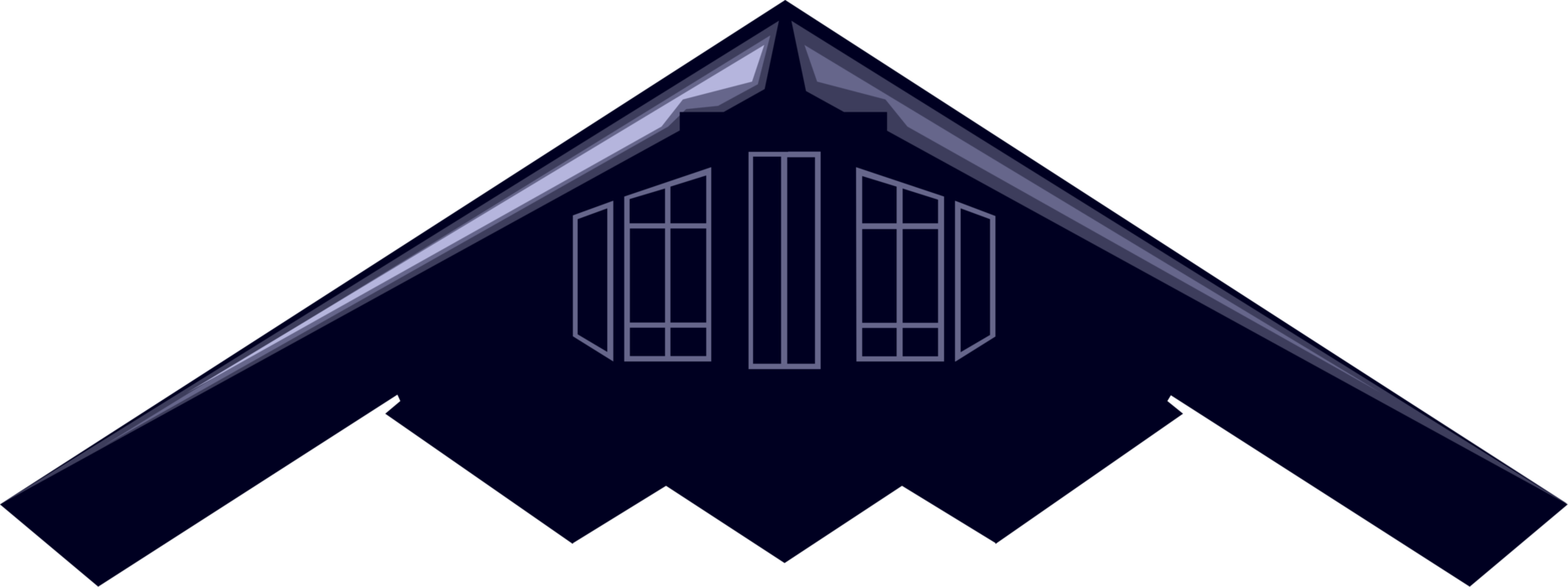 Vector Illustration of United States Air Force B-2 Spirit American Heavy Penetration Strategic Stealth Bomber