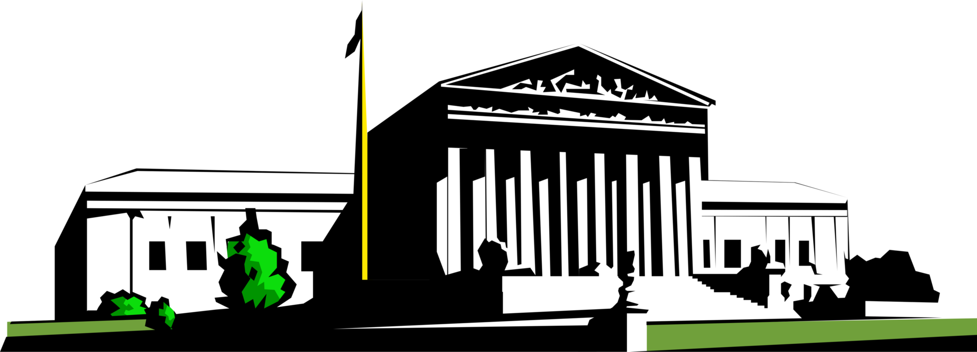 Vector Illustration of Supreme Court of the United States, Washington, D.C.