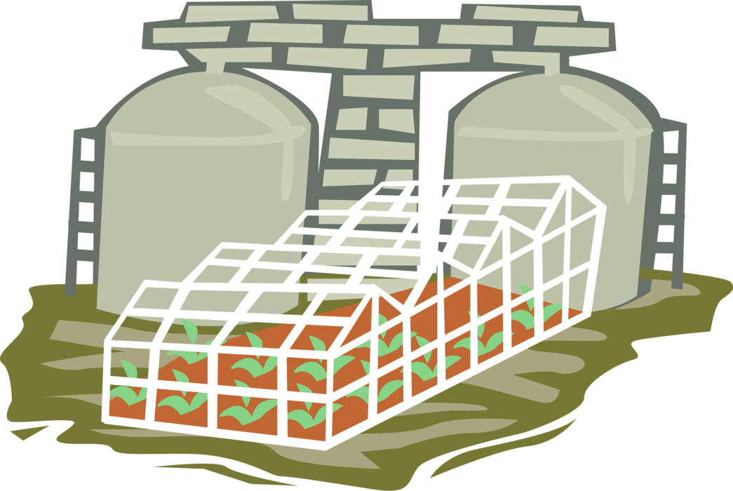 Vector Illustration of Greenhouse Nursery Where Plants are Propagated and Grown