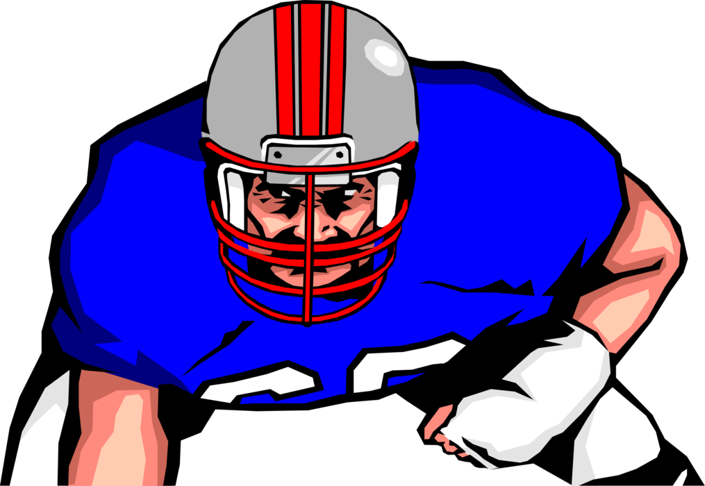 Vector Illustration of Football Player Ready to Kick Some Ass and Make the Tackle