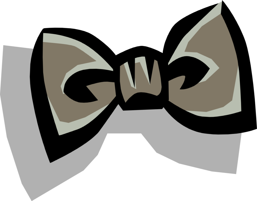 Vector Illustration of Bow Tie Necktie Clothing Apparel Accessory