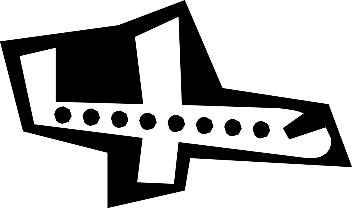 Vector Illustration of Commercial Airplane Passenger Jet Aircraft in Flight