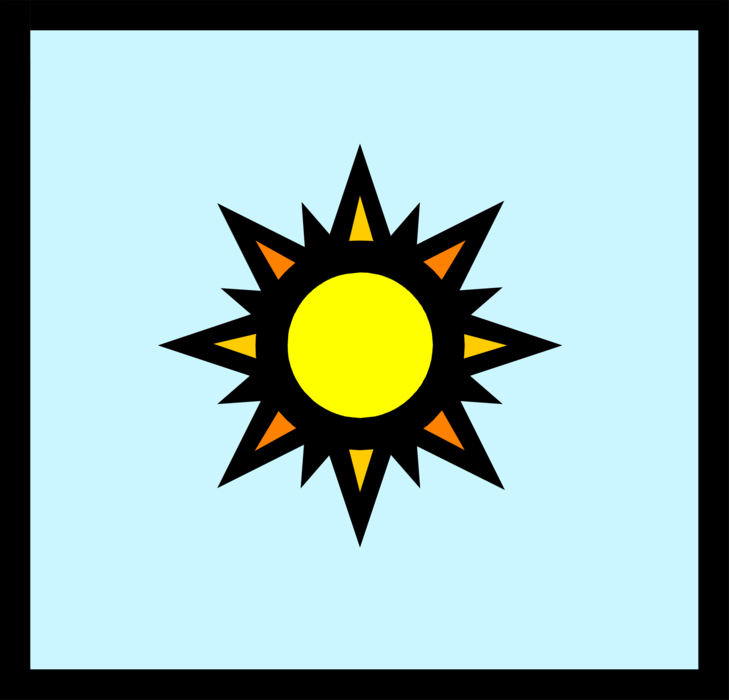 Vector Illustration of Symbol for Weather Forecast Sunny Conditions