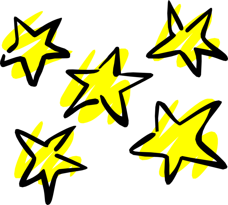 Vector Illustration of Celestial Stars at Night