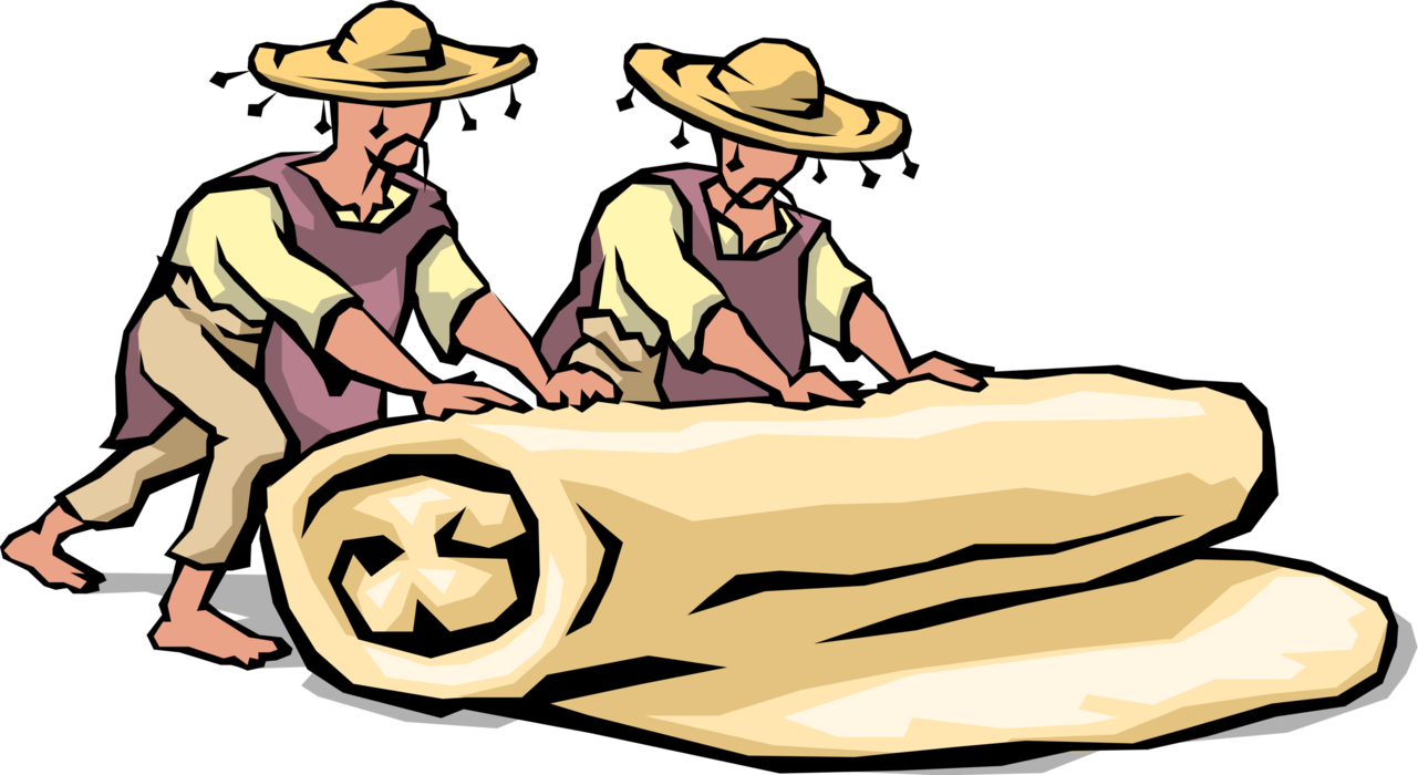 Vector Illustration of Mexican Cuisine Chefs Roll Fajita Corn Tortilla