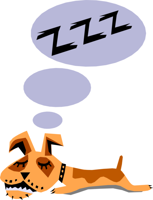 Vector Illustration of Guard Dog Catches Some Zees