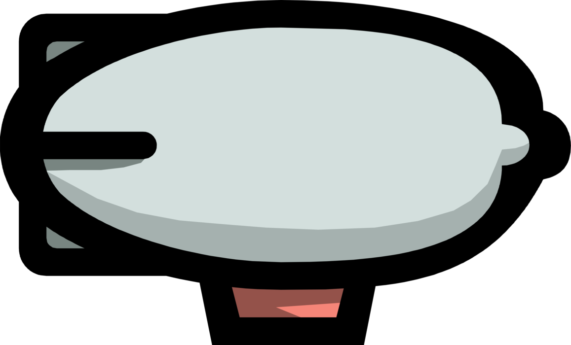 Vector Illustration of Dirigible or Blimp Airship Lighter-Than-Air Aircraft Navigate Under its Own Power