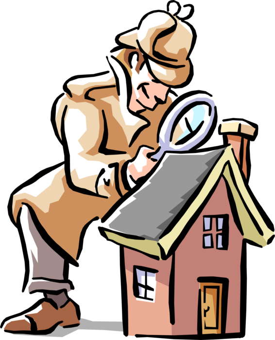 Vector Illustration of Sherlock Holmes Detective Investigates with Magnifying Glass