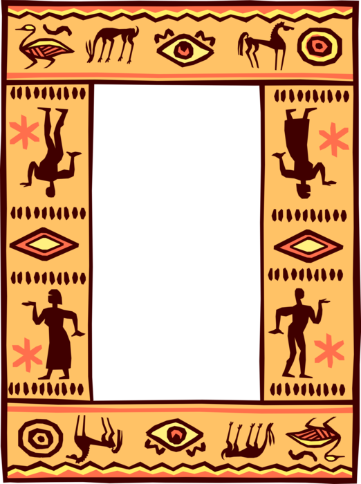 Vector Illustration of Ancient Egyptian Background Frame 