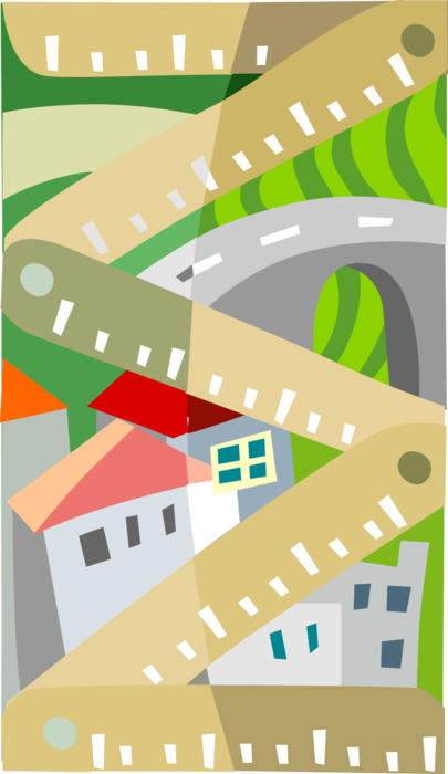 Vector Illustration of Urban Housing Planning and Development