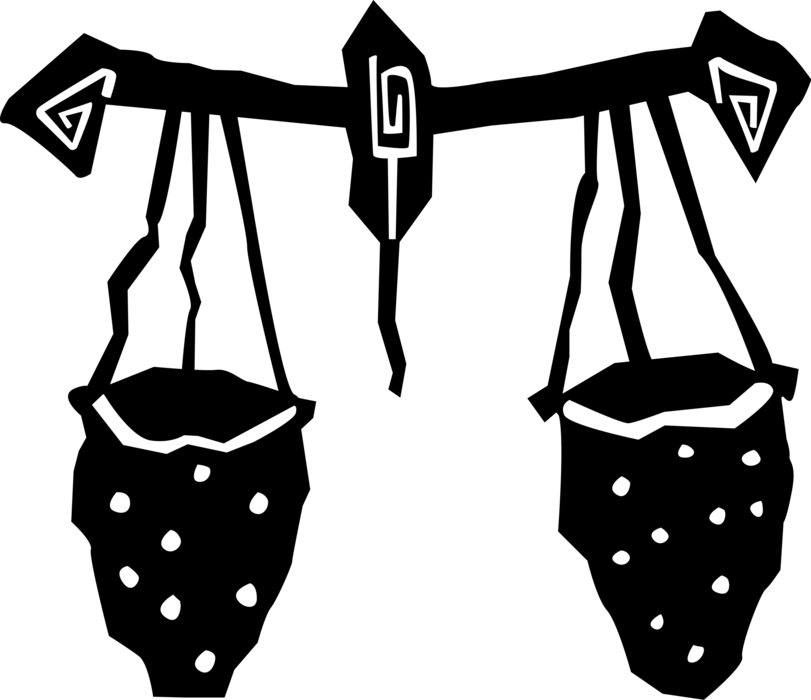 Vector Illustration of Weighing Scales Force-Measuring Devices for Weight Measurement