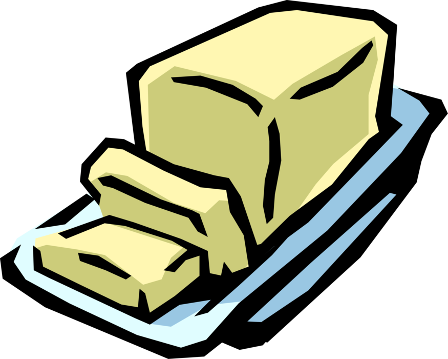 Vector Illustration of Dairy Creamery Butter Dish