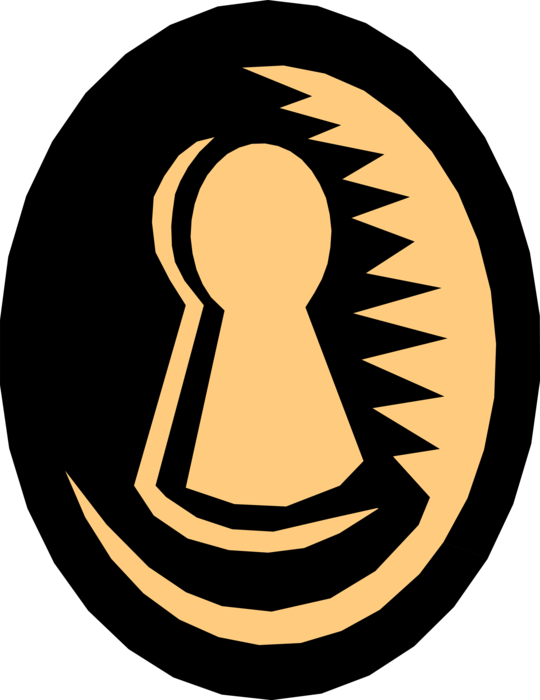 Vector Illustration of Keyhole for Security Key used to Lock or Unlock