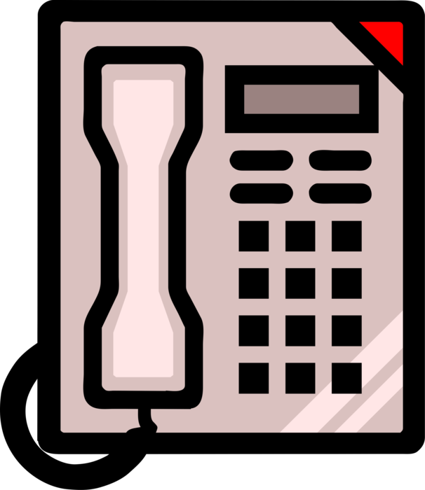 Vector Illustration of Landline Telecommunications Device Telephone or Phone Enables Direct Conversation