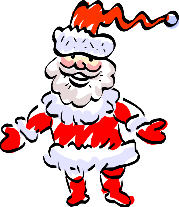 Vector Illustration of Santa Claus Welcomes Everyone