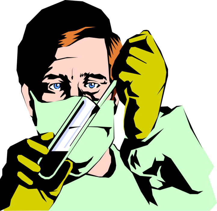 Vector Illustration of Research Lab Technician with Test Tube and Pipette