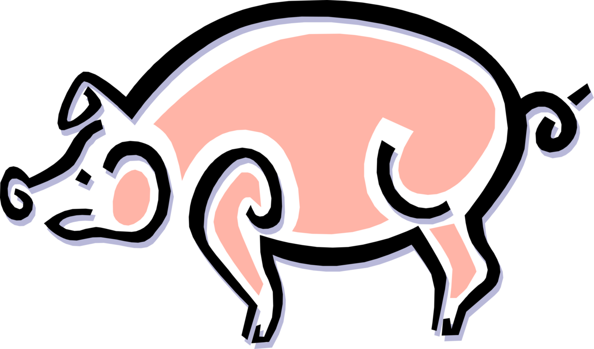 Vector Illustration of Farm Agriculture Livestock Animal Pig Hog Swine Porker (Aspires to be Bacon)