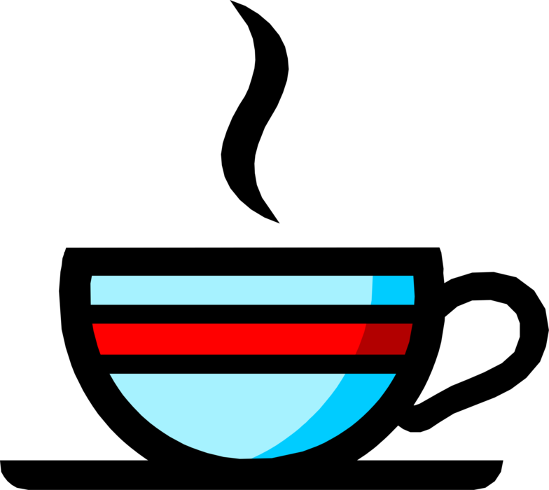 Vector Illustration of Steaming Hot Coffee in Mug