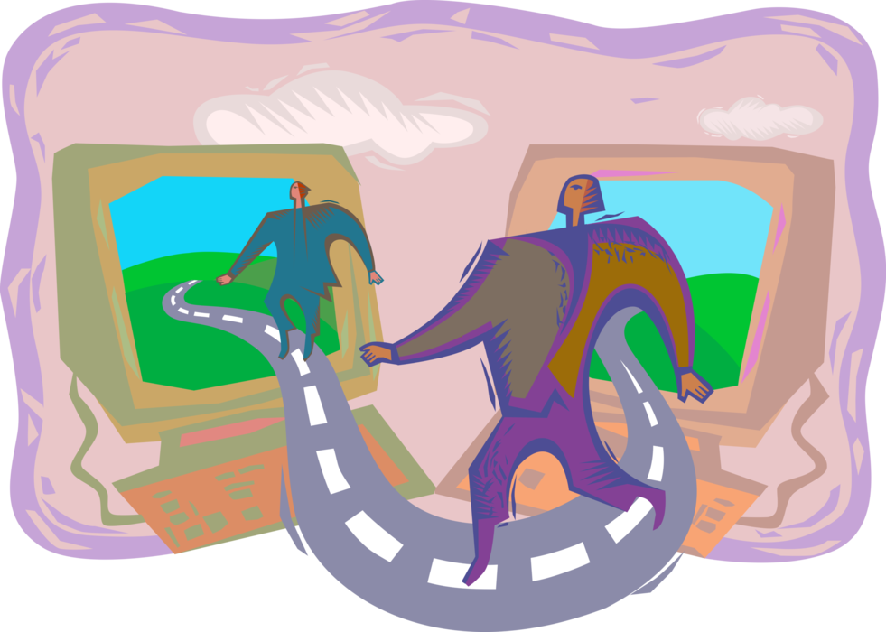 Vector Illustration of The Internet Computer Information Highway