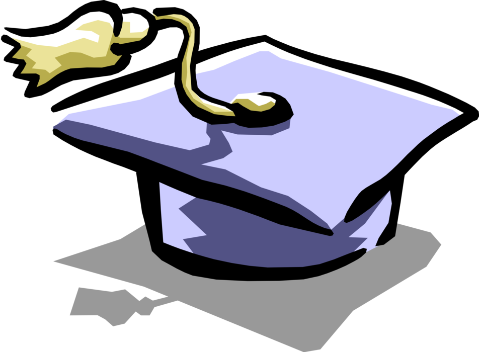 Vector Illustration of Square Academic Cap, Graduate Cap, Cap, Mortarboard, University Grad Uniform