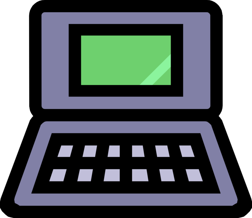 Vector Illustration of Laptop or Notebook Portable Personal Computer