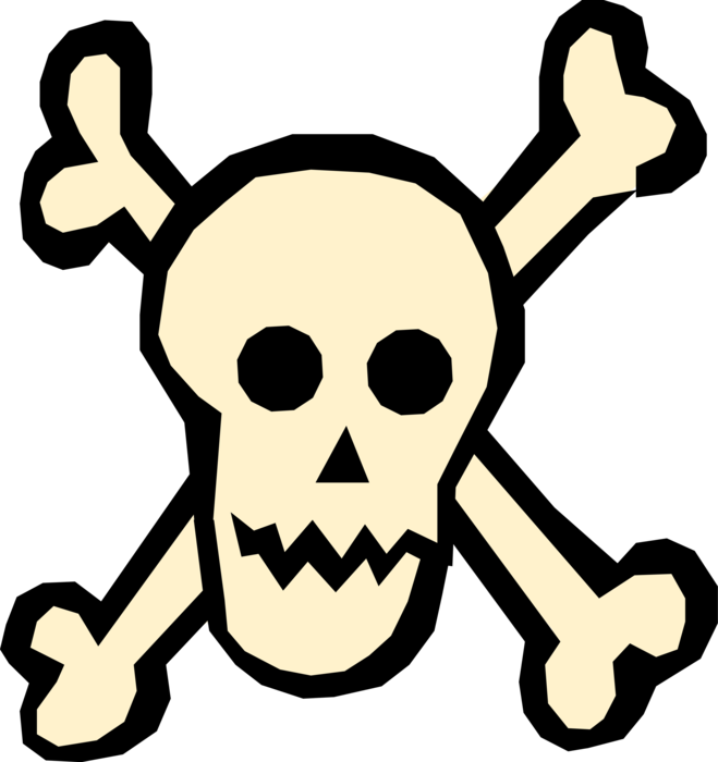Vector Illustration of Buccaneer Pirate Skull and Crossbones