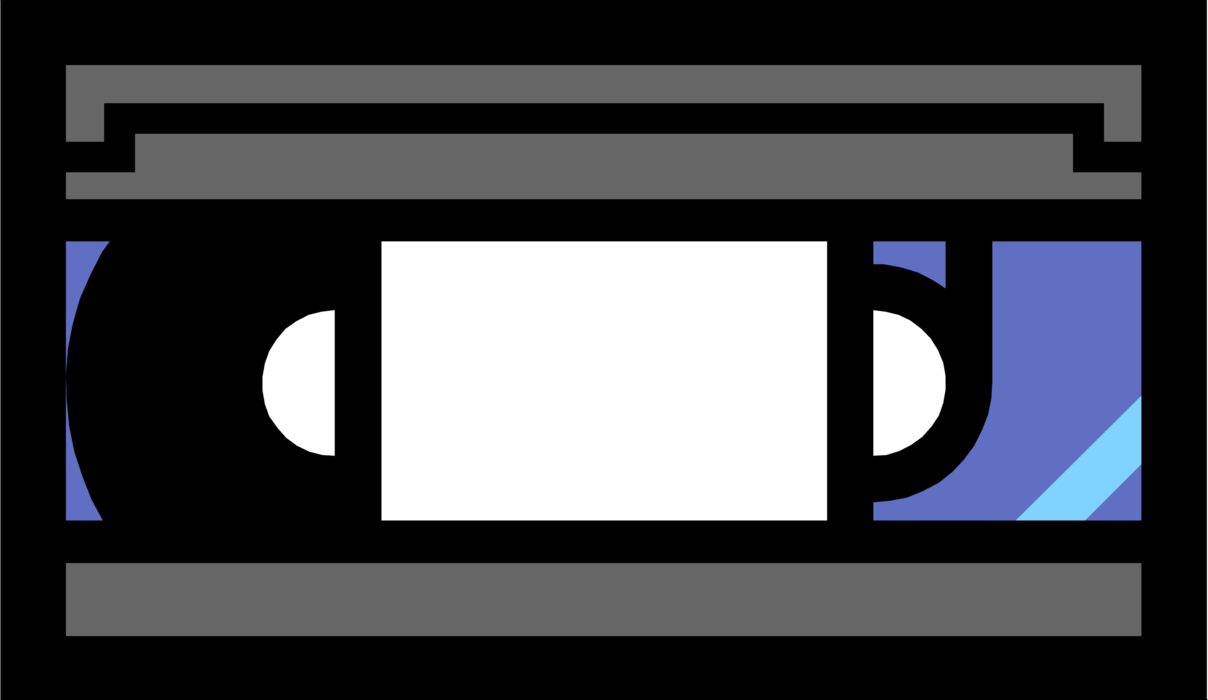 Vector Illustration of Videotape Magnetic Tape for Storing Motion Video Images