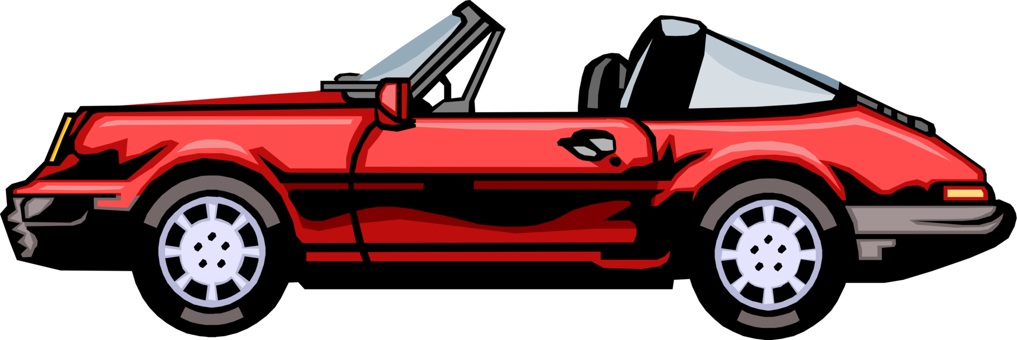 Vector Illustration of Porsche Convertible Sports Car Automobile Motor Vehicle