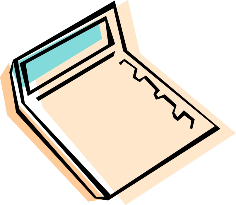 Vector Illustration of Calculator Portable Electronic Device Performs Basic Operations of Mathematics